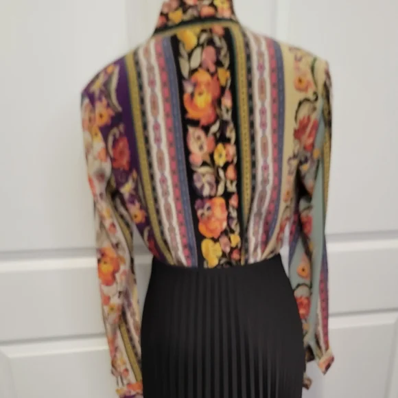 Etro 40 Floral Multicolor Slik Blouse - Picture 2 of 8